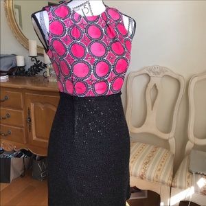 Pink and black geometric Rachel Roy dress